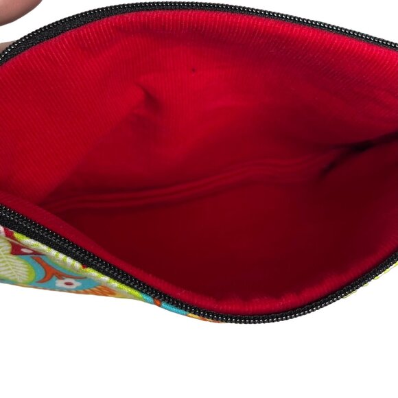 Elisalou Designs Change Purse Clutch Blue Orange Wristlette Zipper New - Picture 4 of 6